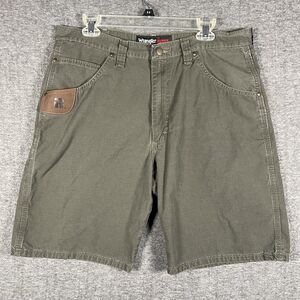 Wrangler Riggs Workwear Cargo Shorts Mens 44x10 Green Utility Pockets Relaxed